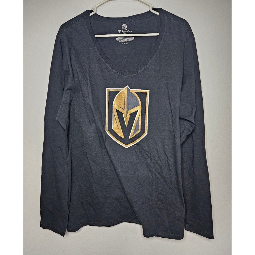 Vegas Golden Knights NHL Hockey Helmet Logo Long Sleeve T-Shirt Sz Women's 2XL